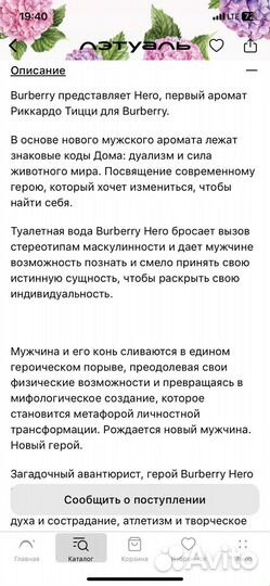 Мужская туалетная вода Burberry
