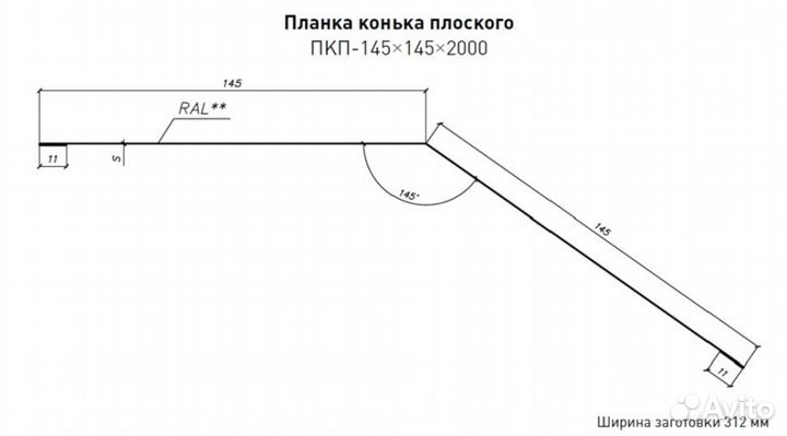 Конек плоский 145х145 Стинержи Purrus