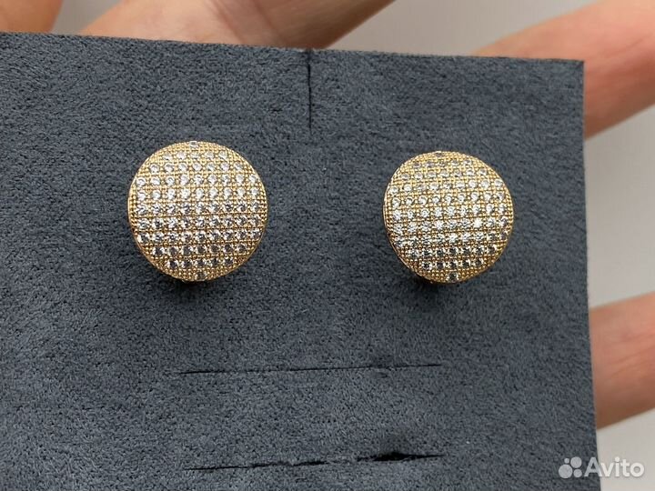 Стильные серьги, позолота