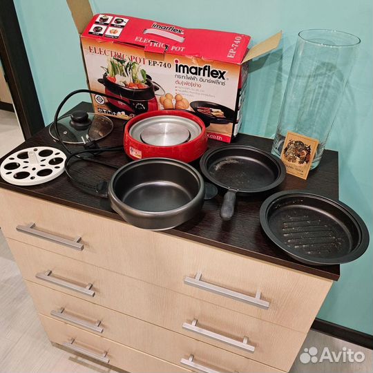 Плита электрическая переносная с комплектом посуды