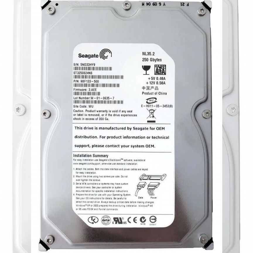 [ST3250824NS] Жесткий Диск Seagate 250gb Sata2 3,5" St3250824ns