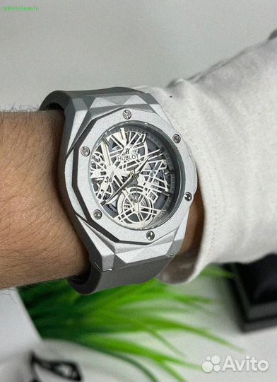 Часы наручные Hublot WHB3 серебро (Арт.46230)