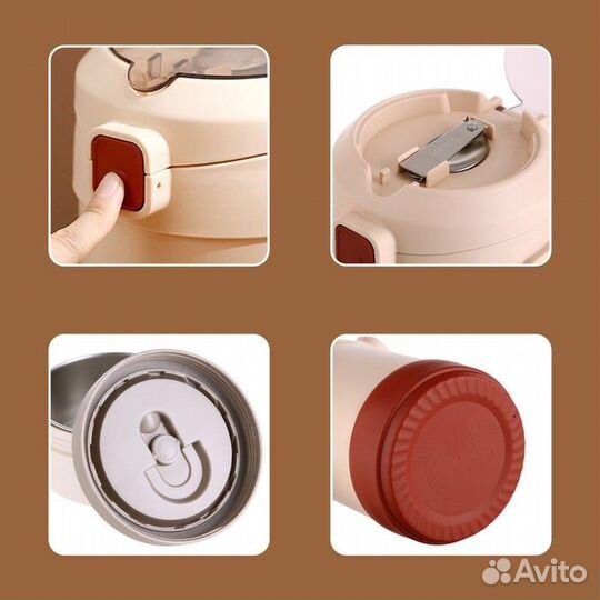 Термос для еды, 1.6 л, 2 контейнера, сохраняет теп