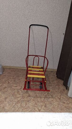 Санки ника с 4 колесами и лыжами