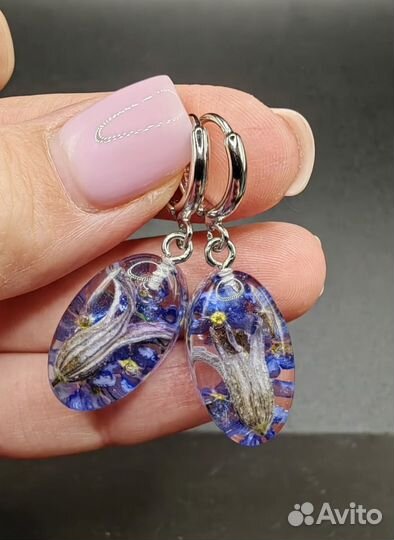 Серьги из эпоксидной смолы