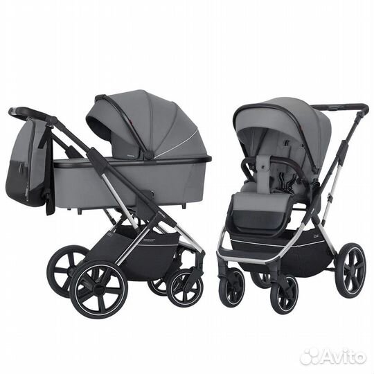 Коляска 2 в 1 Carrello Aurora Carbon Grey хром