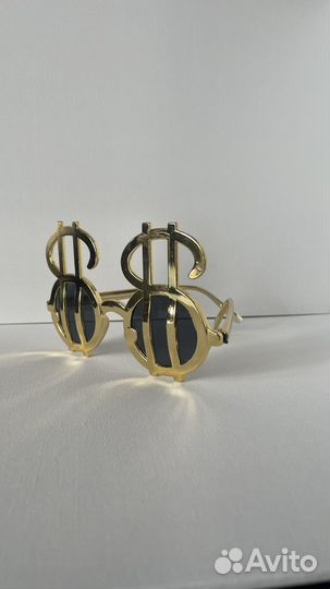 Очки золотые доллары
