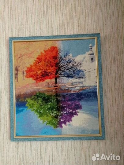 Картина крестиком в багете