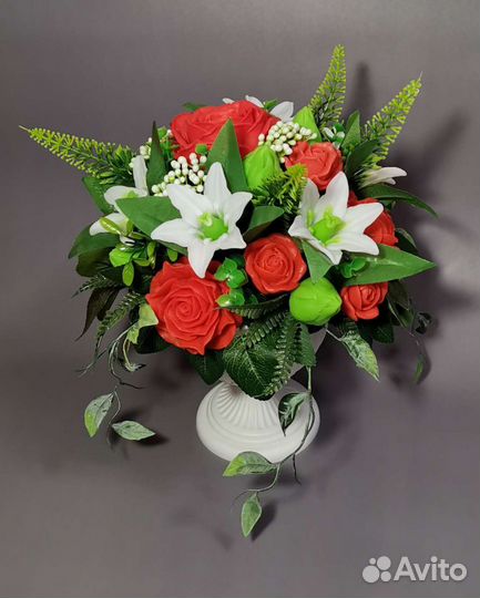 Подарок на день рождения Букет цветов из мыла