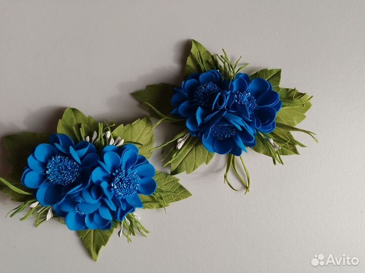 Заколка для волос из фоамирана ручной работы