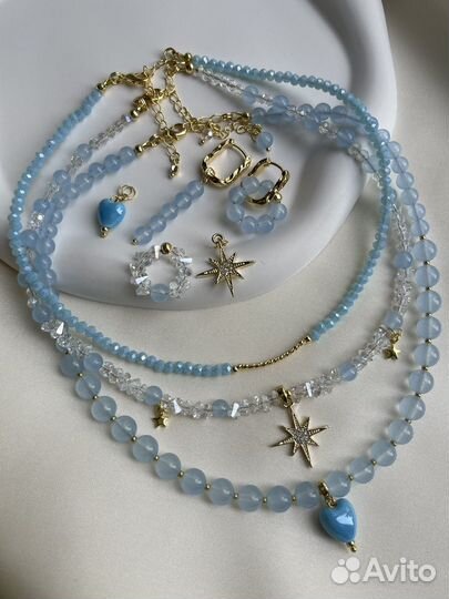 Ожерелье чекер серьги