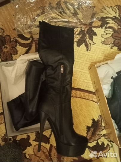 Сапоги женские натуральная кожа 39 40