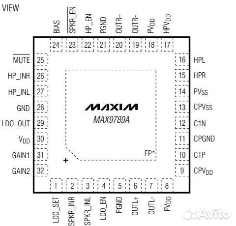 Микросхема MAX9789A