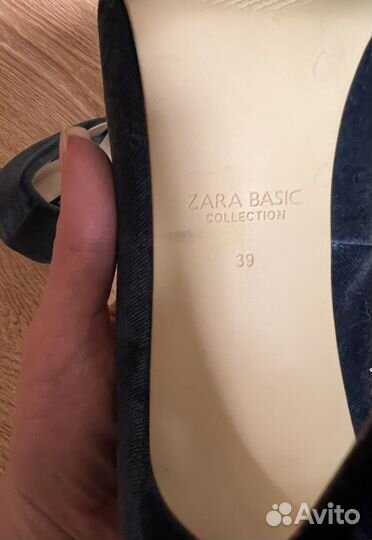 Бархатные туфли zara,39