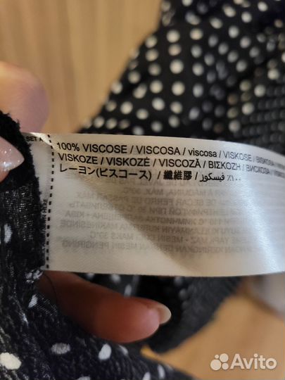 Платье из вискозы в горошек Mango размер L