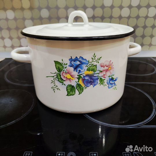 Кастрюля эмалированная СССР 5 л бу