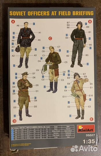Миниарт Советские офицеры на полевом совещании нов