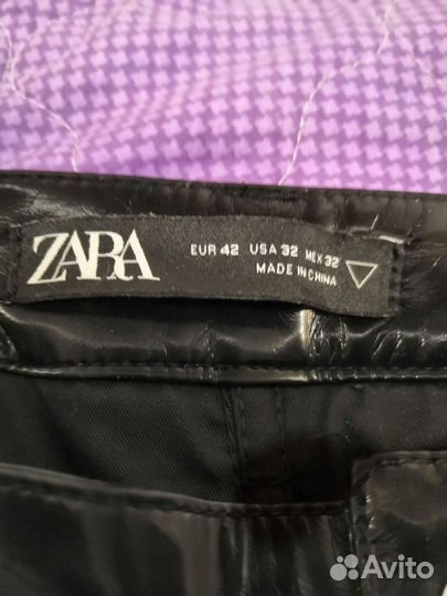 Кожаные брюки Zara