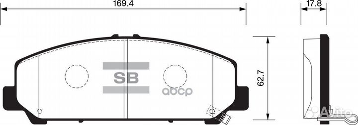 Колодки тормозные передние Sangsin SP 1448 SP 1448