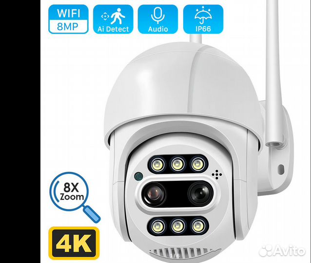 Камера с отслеживанием человека и автозумом 8Мп
