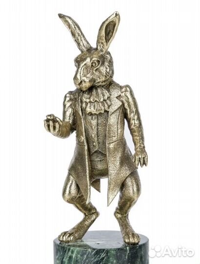 Статуэтка кролик Алиса в зазеркалье/бронза