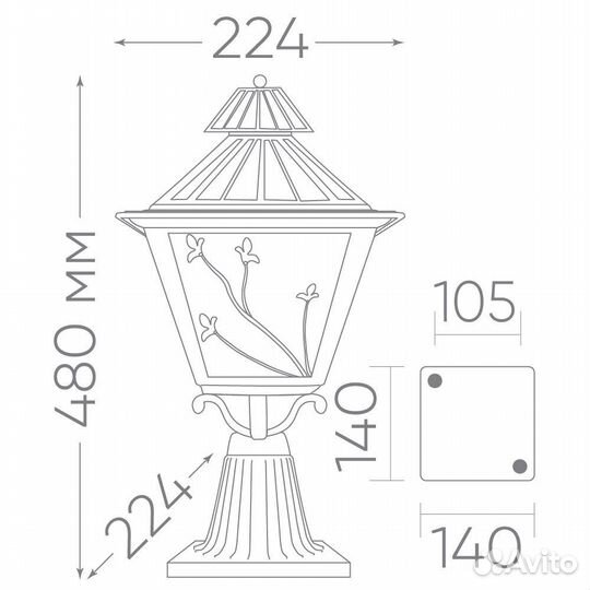 Светильник уличный на постамент PL634 E27 11644