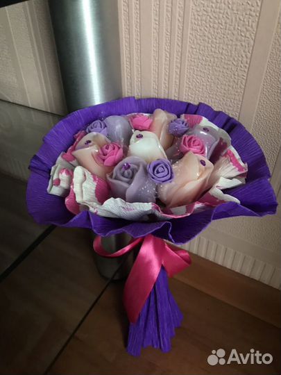 Букет роз из мыла