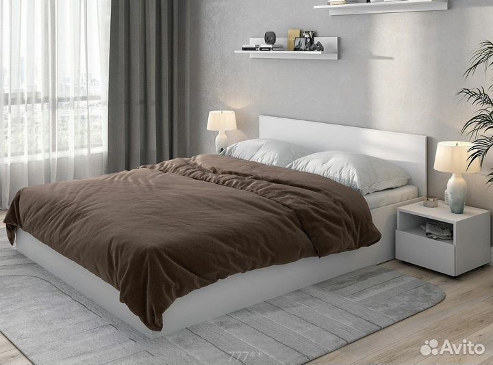 Кровать с матрасом 200х200 Милена белая