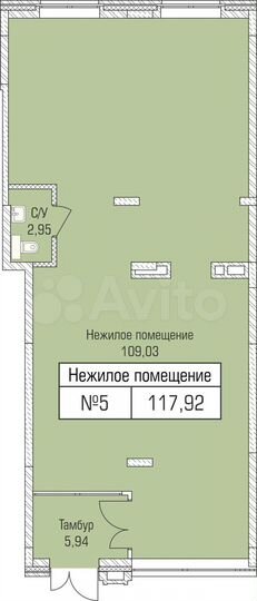 Продам офисное помещение, 117.92 м²