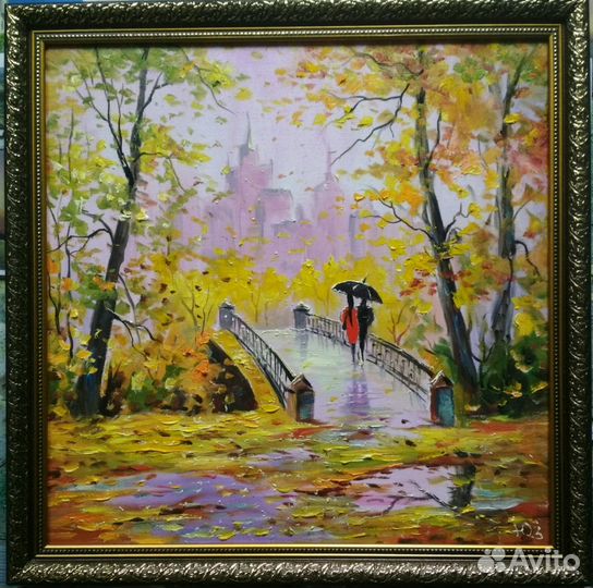 Московская осень, 40х40, холст масло