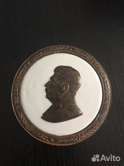 Сталин. Авторское панно. Бронза. Эмаль. Барельеф