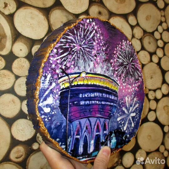 Картина на спиле дерева 