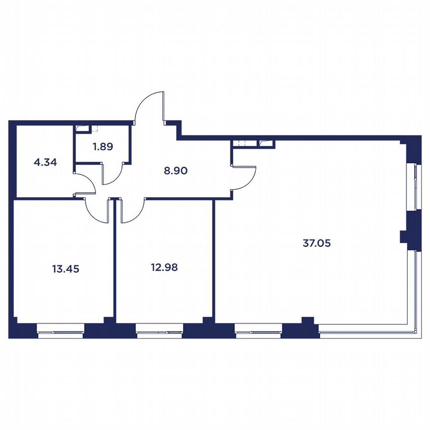 2-к. квартира, 78,6 м², 1/5 эт.