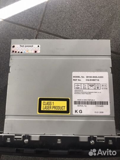 Магнитола на HondaCR-V 2008 г