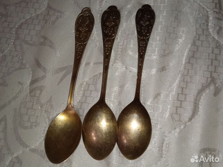 Чайные ложки СССР мельхиор серебрение