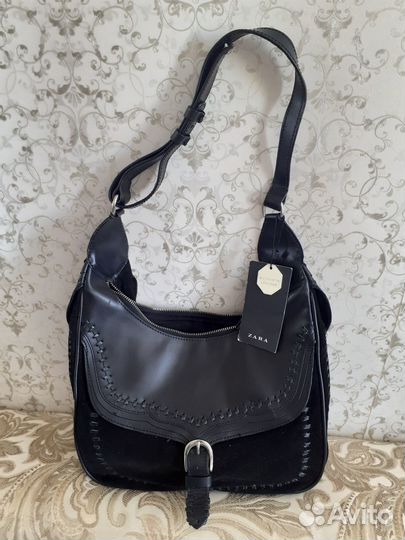 Сумка натуральная кожа Zara