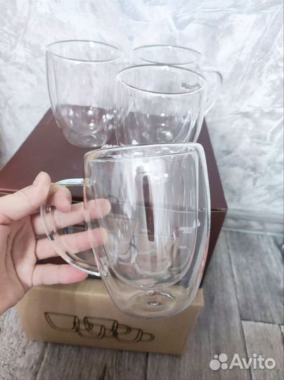 Кружки с двойным дном набор 6 шт новый