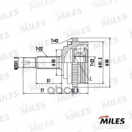 ШРУС LADA priora 2170/kalina 1118 1.6 04- нар