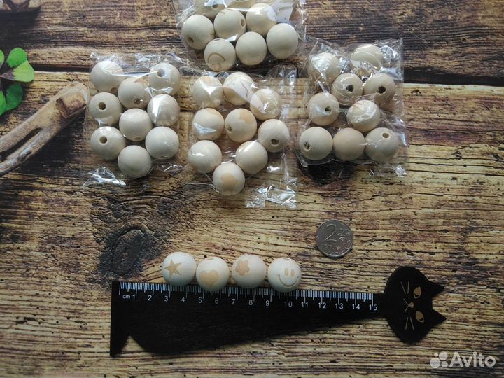 Бусины дерево от 16 до 20мм