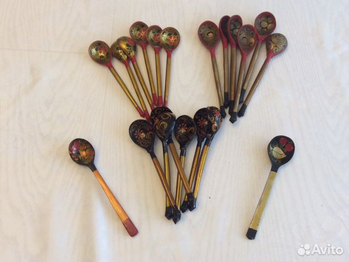 Хохлома СССР ложки черпаки половники дерево