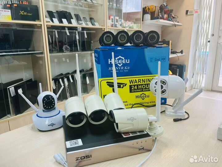 WI-Fi Комплект видеонаблюдения 4 камеры