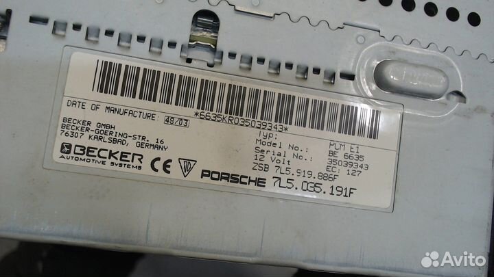 Магнитола Porsche Cayenne, 2003