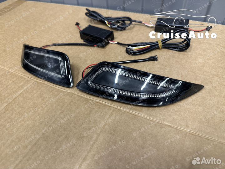 Задние фонари Camry 55 14-17 в бампер LED черные