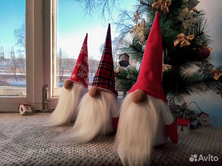 Скандинавский гном, новогодний декор игрушка