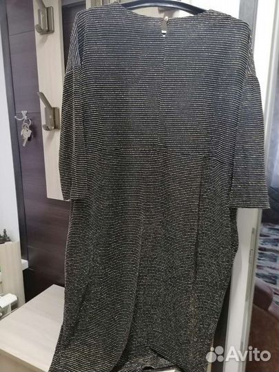 Вечернее платье полоска золото и серебро