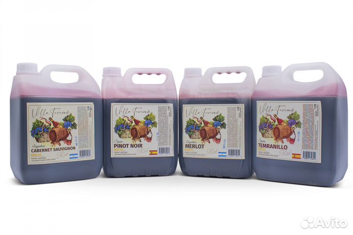 Моносортовое винное сусло merlot (красное), 5 кг