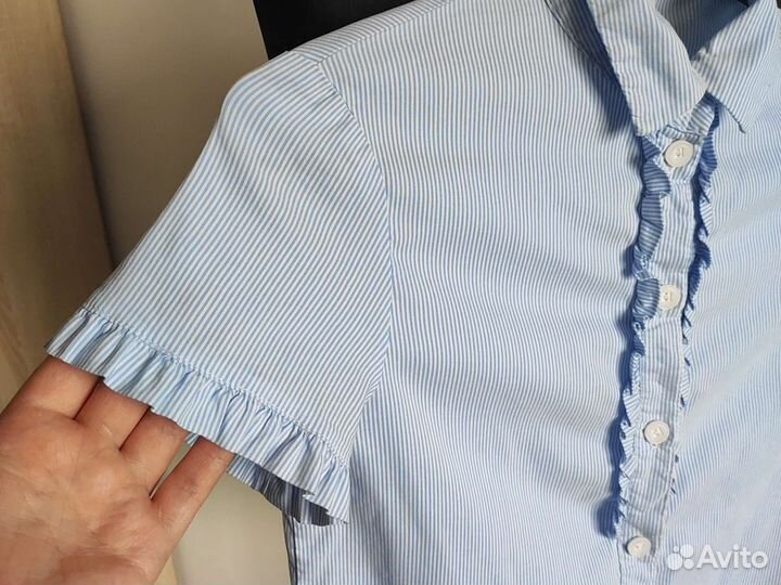 Школьная рубашка блузка для девочки с коротким рук