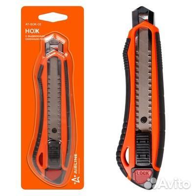 Нож с выдвижным сменным лезвием 18мм (at-sok-02)
