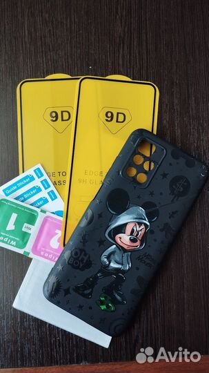 Чехол и 2 стекла на Redmi 10