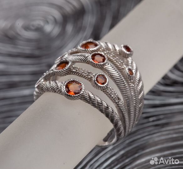 Американское серебряное кольцо с цитринами от комп